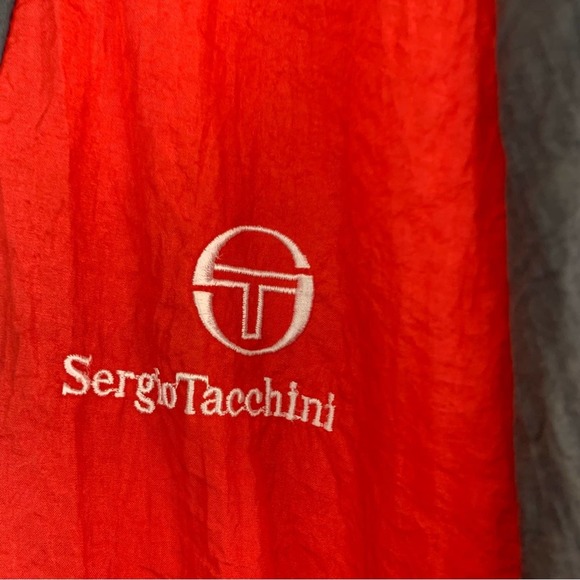 VINTAGE SERGIO TACCHINI MENS WINDBREAKER TRACKSUIT RED BLUE SIZE LARGE NICE - Picture 4 of 8